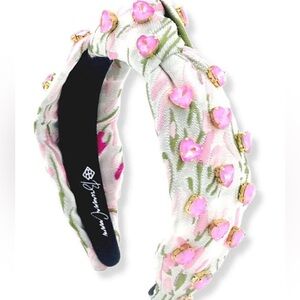 Brianna Cannon Garden Party Headband with Light Pink Heart Crystals NWT